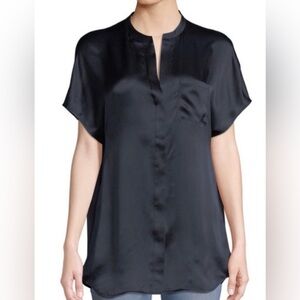 Vince black silk blouse